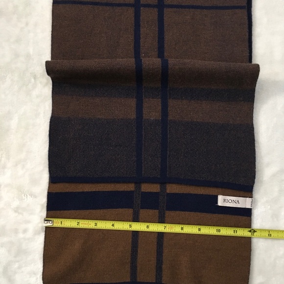 RIONA Men's Winter Cashmere Feel Australian Wool Soft Warm Knitted Scarf - Picture 6 of 8